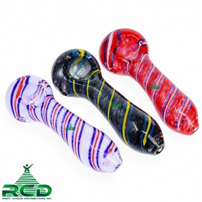 GLASS PIPE SWIRL ART FRITTED GP2782 1CT